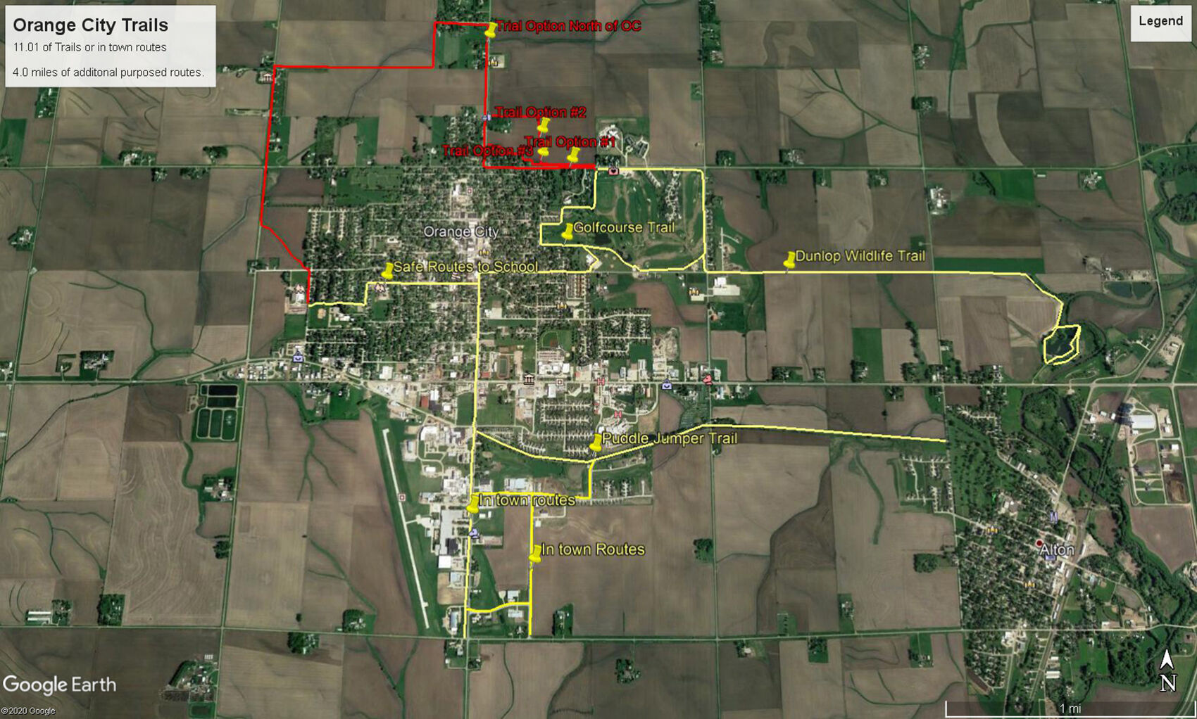 Orange City recreational trail map